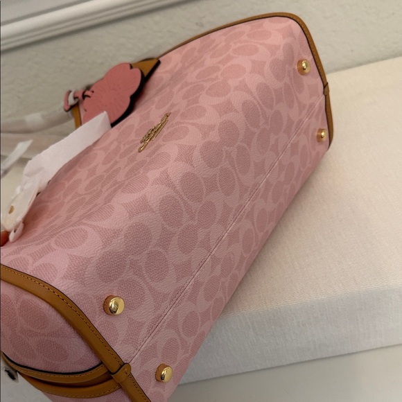 NWT Coach CEL13 Erin Shoulder Bag In Signature Canvas With Charms Powder Pink - Picture 9 of 11